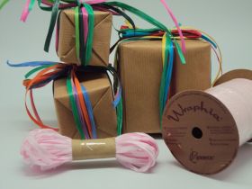 10M CUT Berwick Matte Raffia ribbon - Baby pink (Azalea) 