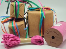 10M CUT Berwick Matte Raffia ribbon  - Fuchsia pink (beauty) 