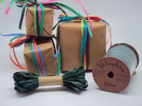 10M CUT Berwick Matte Raffia ribbon - Hunter 