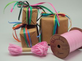 10M CUT Berwick Matte Raffia ribbon - Pink 