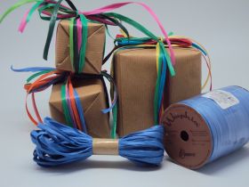 10M CUT Berwick Matte Raffia ribbon - Royal blue 