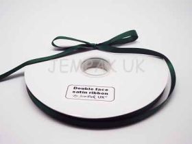 5M x 10mm Double face satin ribbon - Forest green