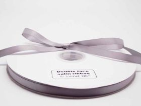 5M x 10mm Double face satin ribbon - Silver