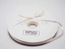 5M x 10mm Double face satin ribbon - Antique white