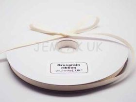 5M x 10mm Grosgrain ribbon - Antique white