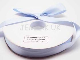 5M x 15mm Double face satin ribbon - Bluebell