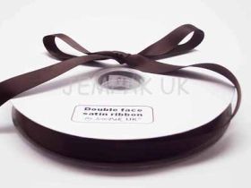 5M x 15mm Double face satin ribbon - Chocolate brown