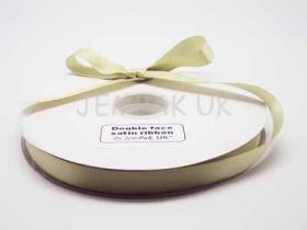 5M x 15mm Double face satin ribbon - Lime green