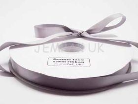 5M x 15mm Double face satin ribbon - Silver