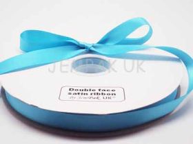 5M x 15mm Double face satin ribbon - Misty Turquoise
