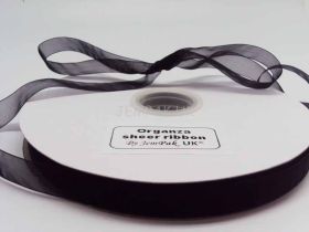 5M x 10mm Organza sheer ribbon - Black