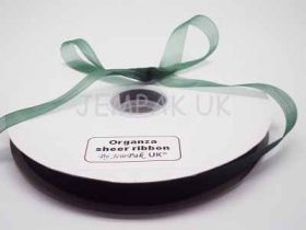 5M x 10mm Organza Sheer ribbon - Forest green