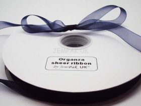 5M x 15mm Organza  sheer ribbon - Navy blue