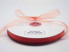 5M x 15mm Organza sheer ribbon - Peach
