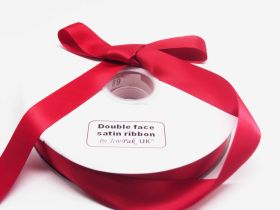 5M x 25mm Double face satin ribbon - Red