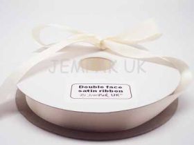 5M x 25mm Double face satin ribbon - Antique white