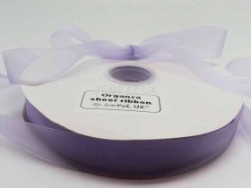 5M x 25mm Sheer organza  ribbon - Light Orchid