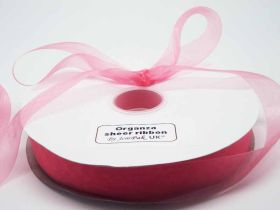 5M x 25mm Organza sheer ribbon - Pink