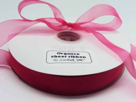 5M x 25mm Organza sheer ribbon - Red
