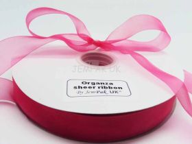 5M x 25mm Organza sheer ribbon - Shocking Pink