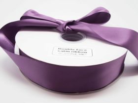 5M x 38mm Double face satin ribbon - Purple