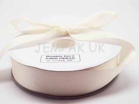 5M x 38mm Double face satin ribbon - Antique white