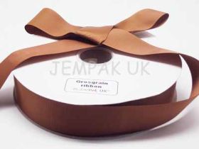5M x 38mm Grosgrain ribbon - Golden brown