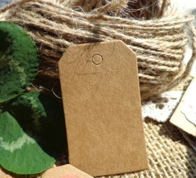 JEMPAK UK Pack of 25 blank retro vintage brown Kraft  gift tags (3cm x 5cm) for Packaging/Gift Wrapping/Card-making/General Decoration