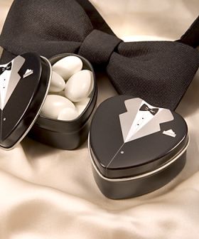 Pack of 10 Tuxedo favour tin