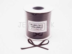 5M x 5mm Double face satin ribbon - Chocolate brown