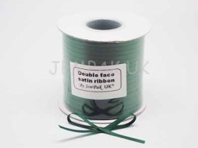 5M x 5mm Double face satin ribbon - forest green