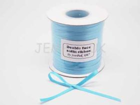 5M x 5mm Double face satin ribbon - Misty Turquoise