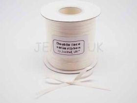 5M x 5mm Double face satin ribbon - antique white