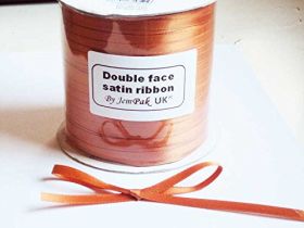 5M x 5mm Double face satin ribbon - Golden orange