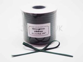 5M x 5mm Grosgrain ribbon - Forest green