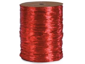91.4M Shiny pearlised Raffia ribbon - Red
