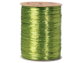 91.4M Shiny pearlised Raffia ribbon - Jungle green