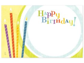 Pack of 10 "Happy Birthday" Candles mini enclosure gift cards  (9cm x 6cm)  