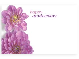 Pack of 10 "Happy Anniversary" Flowers mini enclosure gift cards (9cm x 6cm)  