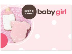 Pack of 10 "Such a Sweet Baby Girl" mini enclosure gift cards (9cm x 6cm) 