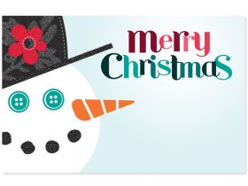 Pack of 10 "Merry Christmas" Snowman mini enclosure gift cards (9cm x 6cm) 