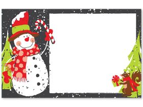Pack of 10 Chalkboard Snowman mini enclosure gift cards (9cm x 6cm) 
