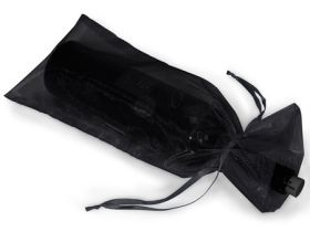 Pack of 10 Black organza wine bags (6.5" x 15") with satin drawstring cord