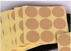 JEMPAK UK 45 pieces of round shaped blank Kraft sticky labels (3.5cm diameter)