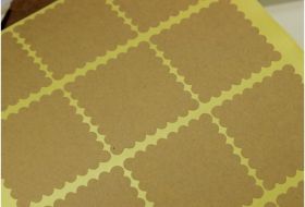 JEMPAK UK 60 pieces of Square scalloped edge blank Kraft sticky labels (3.5cm x 3.5cm)