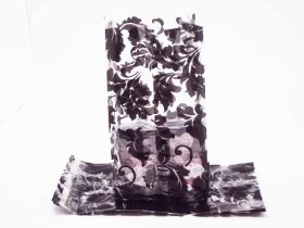 Pack of 10 floral brocade cellophane bags (10cm x 5cm x 23cm)