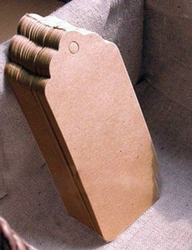 JEMPAK UK Pack of 25 blank brown Kraft gift tags with retro design (4.5cm x 9.5cm)