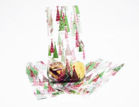 Pack of 20 Xmas tree cellophane bags (9cm x 5cm x 19cm)