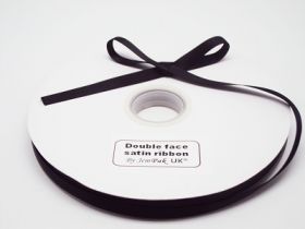 5M x 10mm Double face satin ribbon - Black