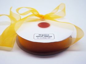 5M x 25mm Sheer ribbon - Yellow Gold